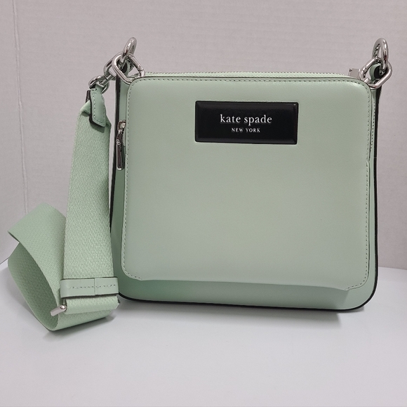 Kate Spade NY LABEL Smooth Leather 3-in-1 Crossbody Bag in Mint Green Pistachio - Picture 7 of 16